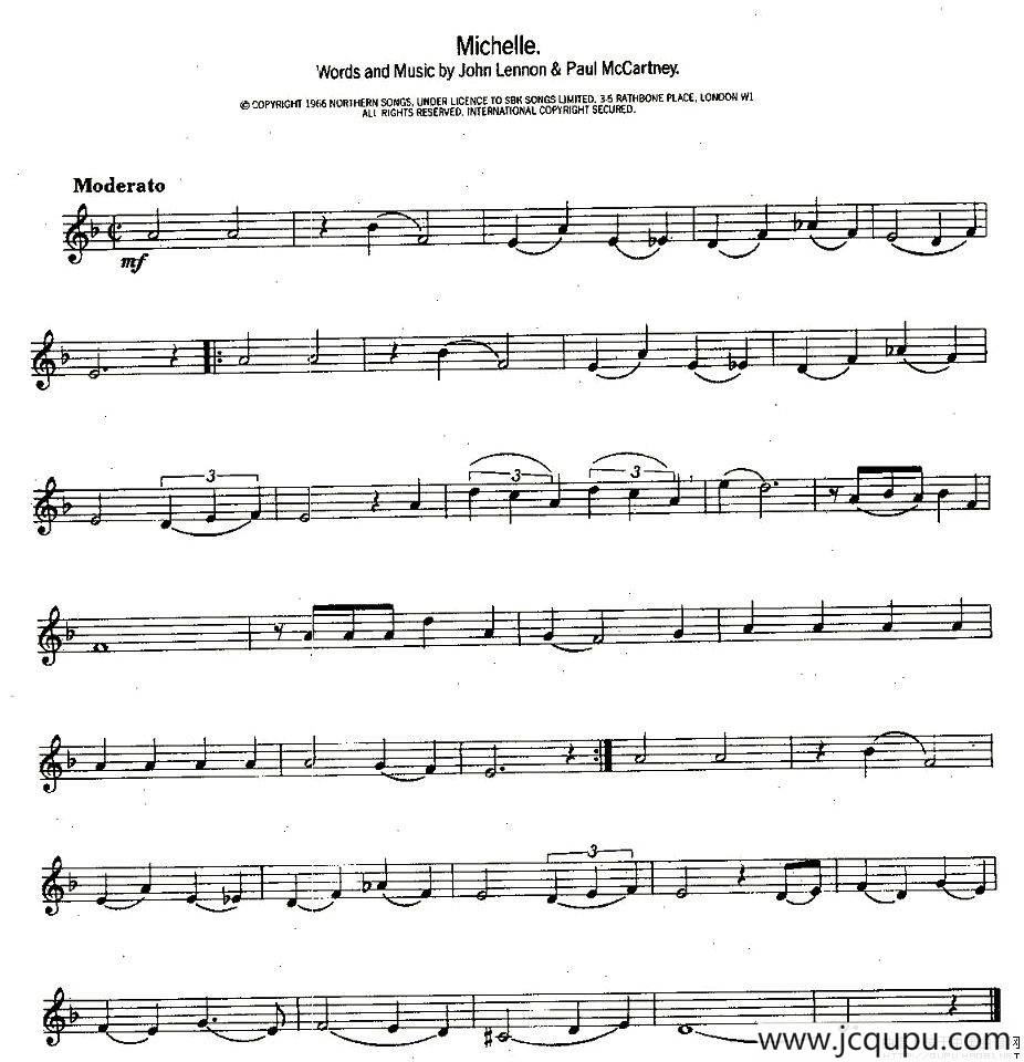 Michelle简谱