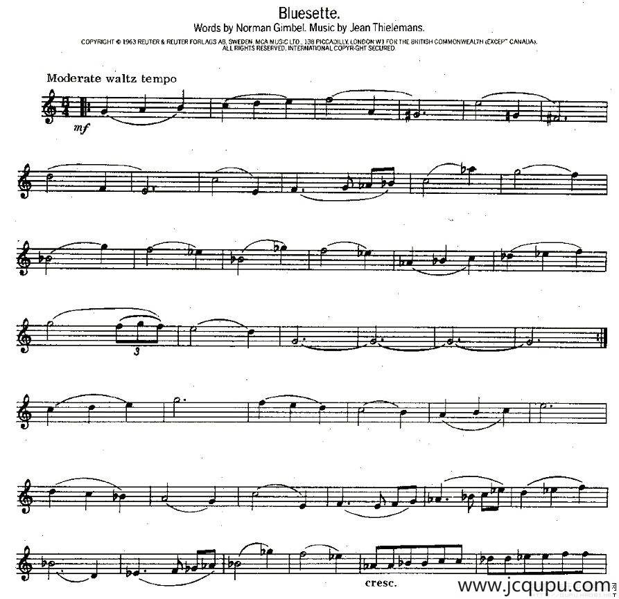 Bluesette简谱