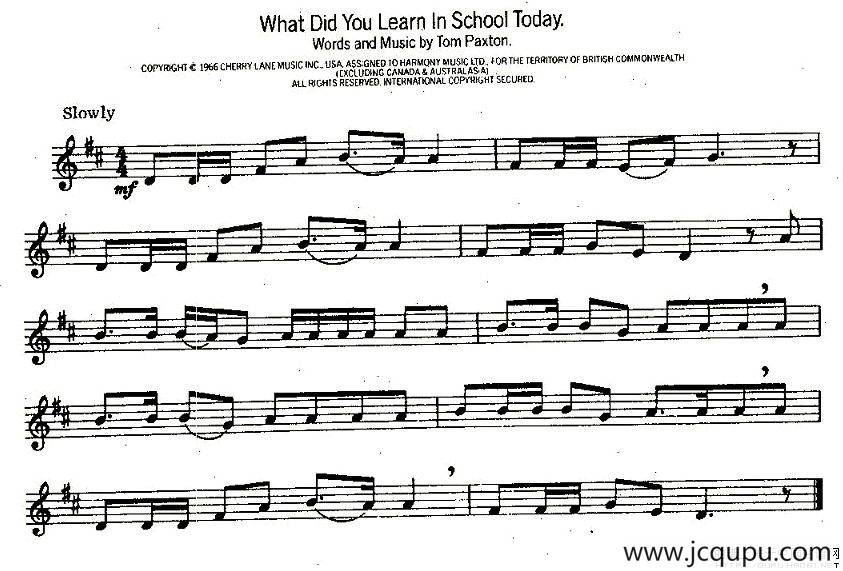 What Did You Leaen In School Today简谱