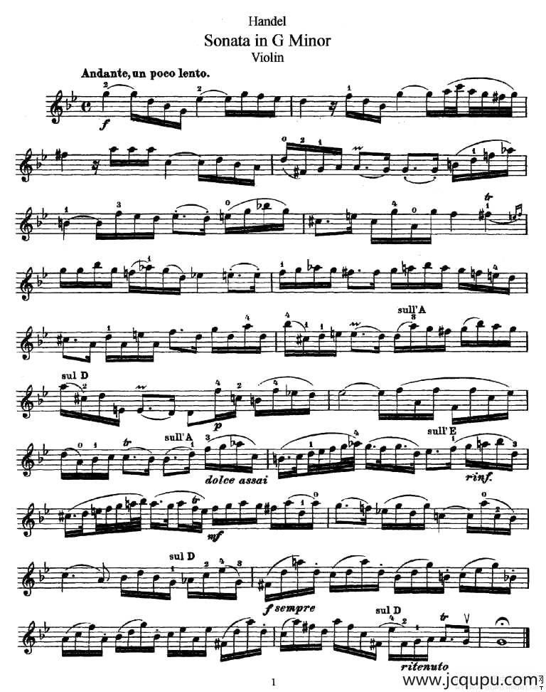 Sonata in G Minor简谱