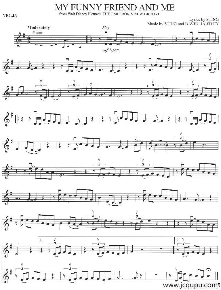 MY FUNNY FRIEND AND ME简谱