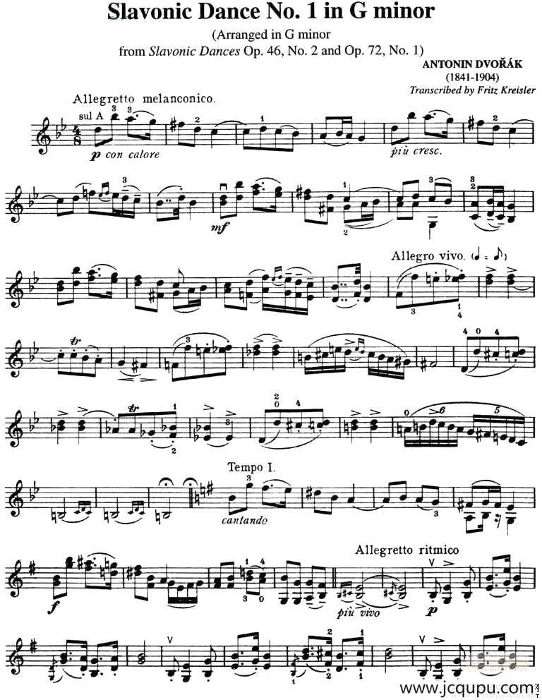 SLAVONIC DANCE NO.1 IN G MINOR简谱
