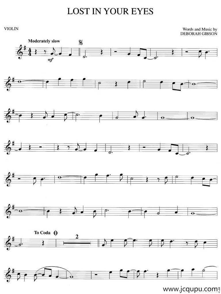 LOST IN YOUR EYES简谱