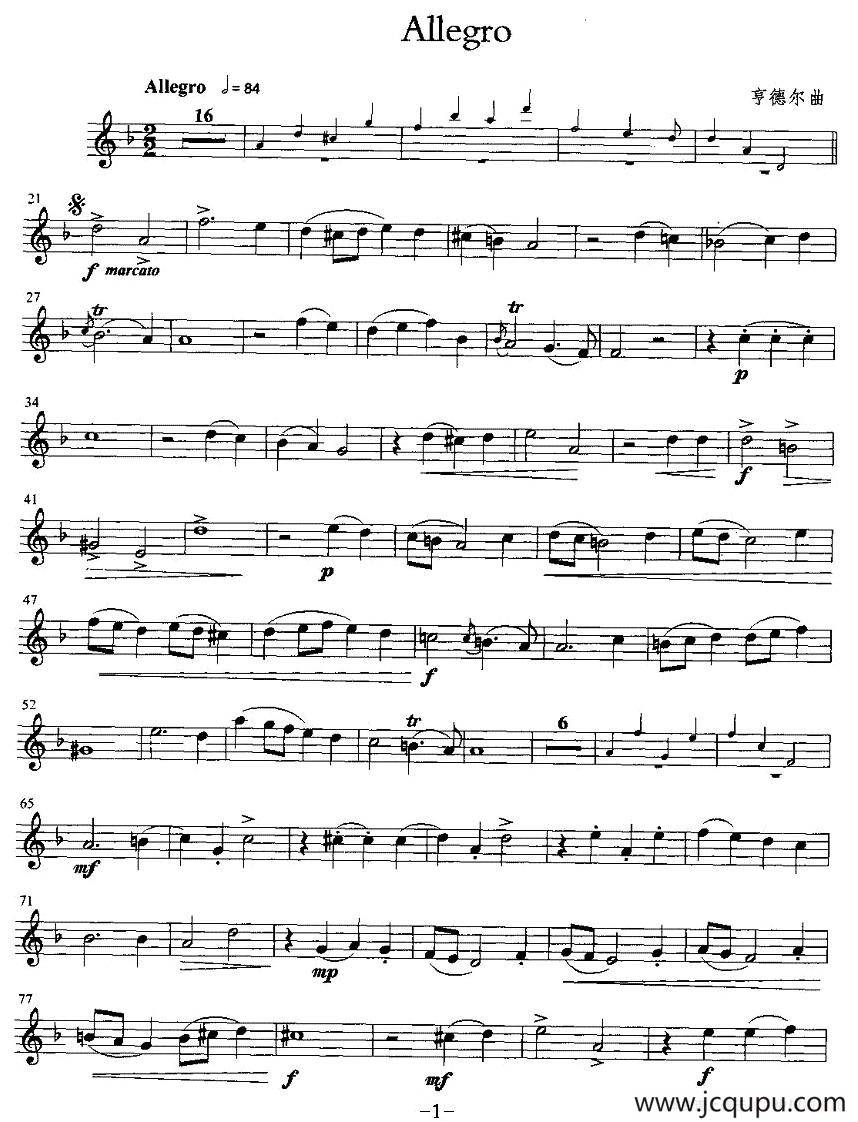 Allcgro（小号）简谱