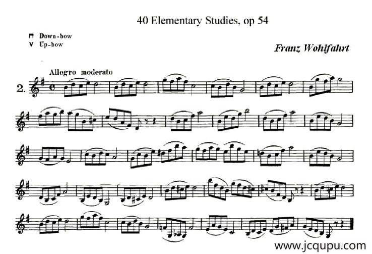 40首小提琴初级技巧练习曲之二简谱