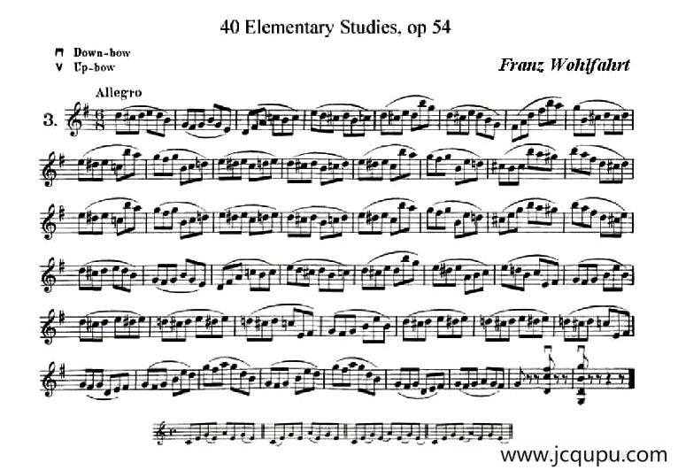 40首小提琴初级技巧练习曲之三简谱