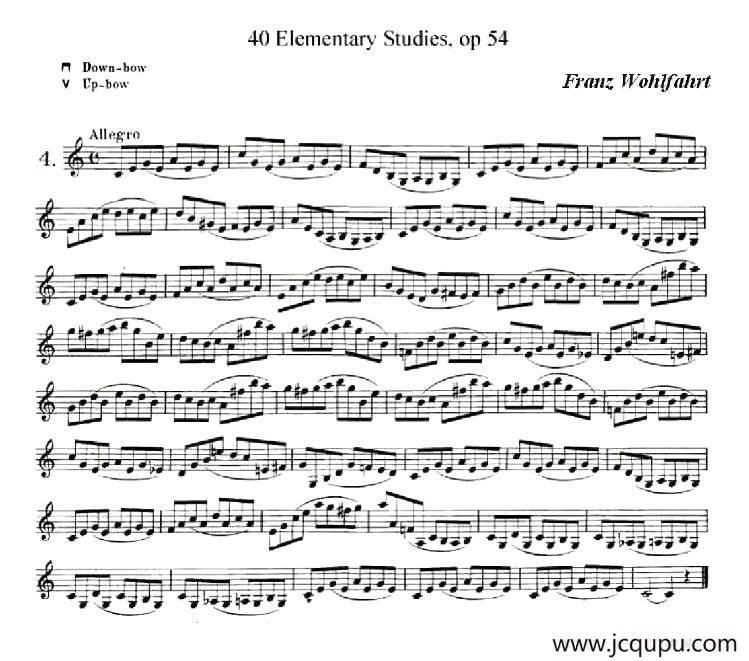 40首小提琴初级技巧练习曲之四简谱