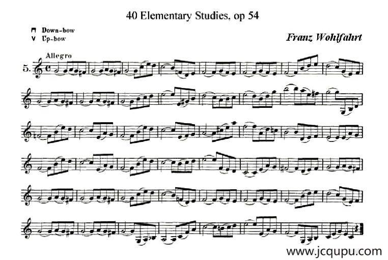 40首小提琴初级技巧练习曲之五简谱
