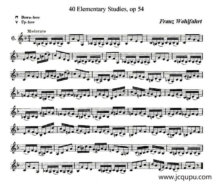 40首小提琴初级技巧练习曲之六简谱