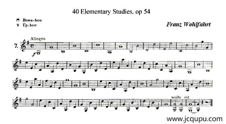 40首小提琴初级技巧练习曲之七简谱