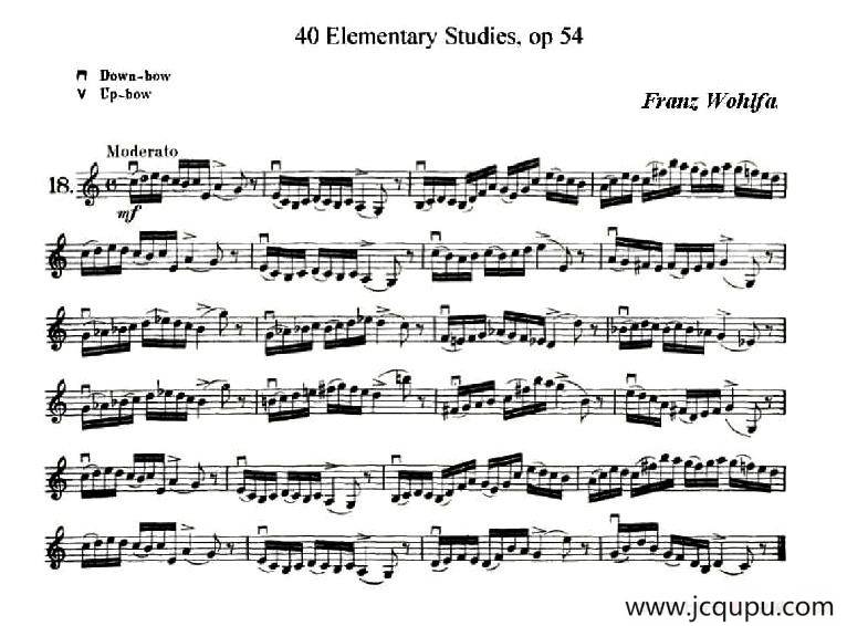 40首小提琴初级技巧练习曲之18简谱
