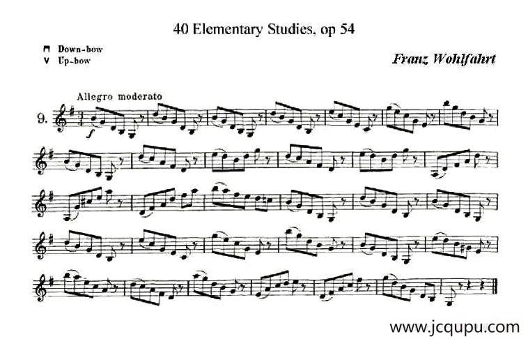 40首小提琴初级技巧练习曲之九简谱