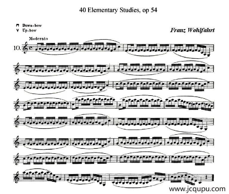 40首小提琴初级技巧练习曲之十简谱