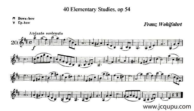 40首小提琴初级技巧练习曲之20简谱
