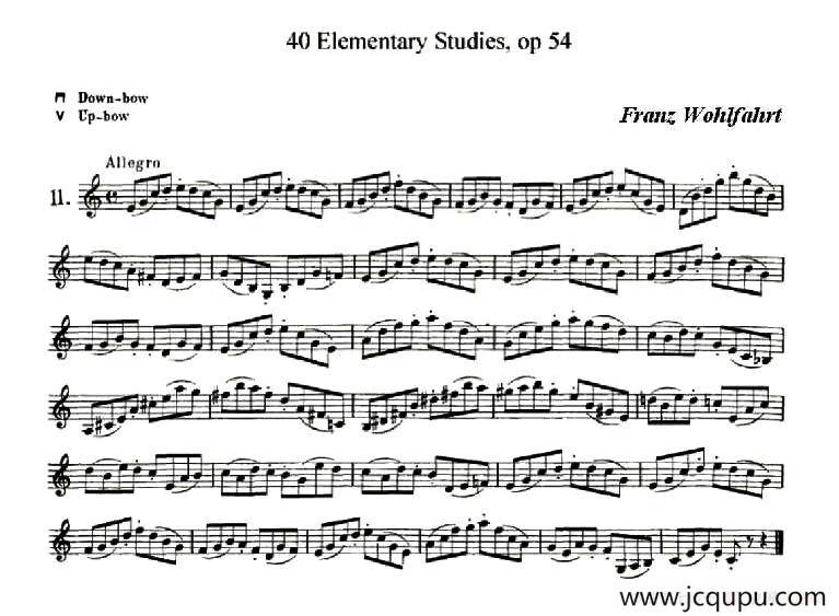 40首小提琴初级技巧练习曲之11简谱