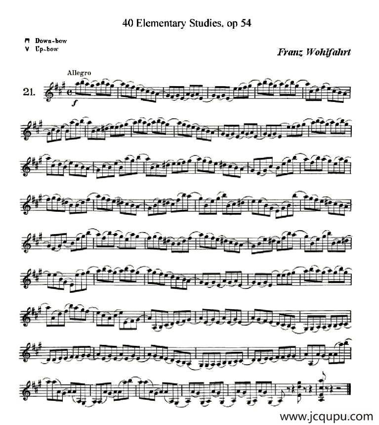 40首小提琴初级技巧练习曲之21简谱