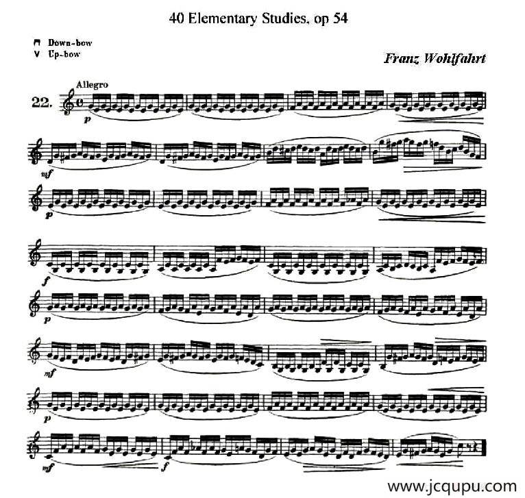 40首小提琴初级技巧练习曲之22简谱