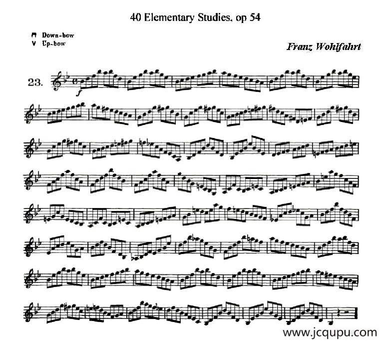 40首小提琴初级技巧练习曲之23简谱