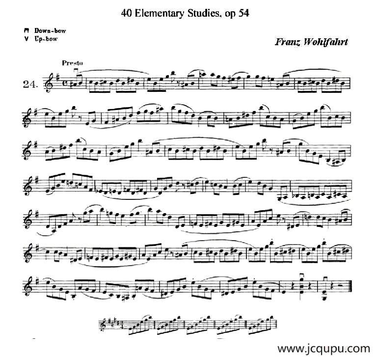 40首小提琴初级技巧练习曲之24简谱