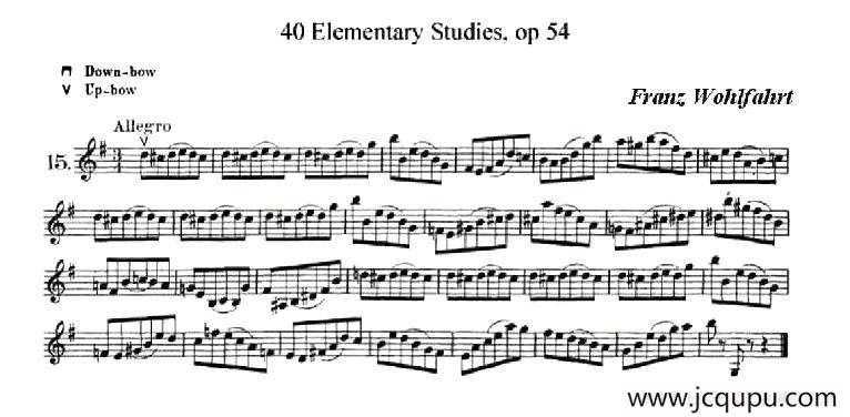 40首小提琴初级技巧练习曲之15简谱