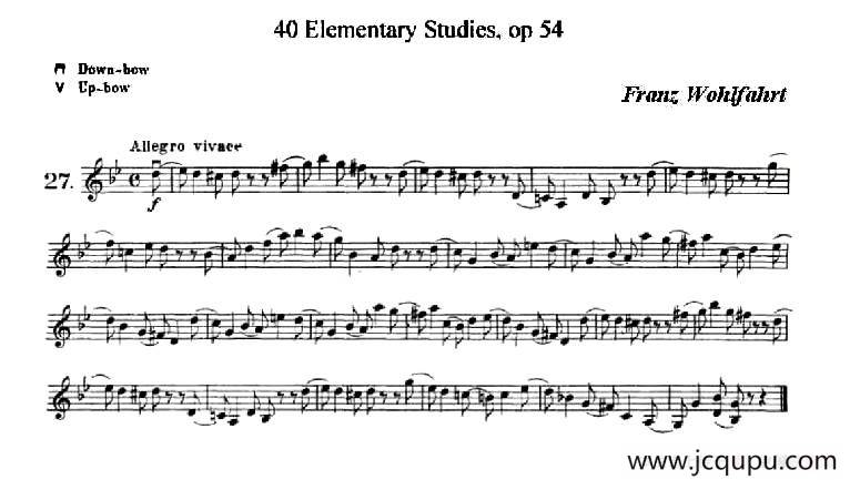 40首小提琴初级技巧练习曲之27简谱