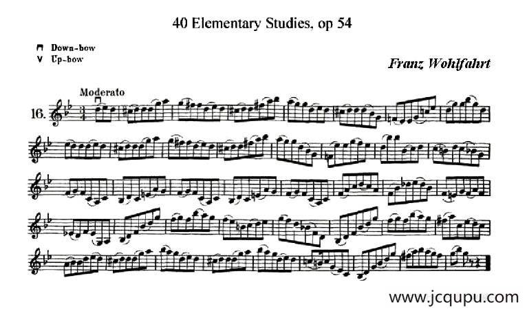 40首小提琴初级技巧练习曲之16简谱