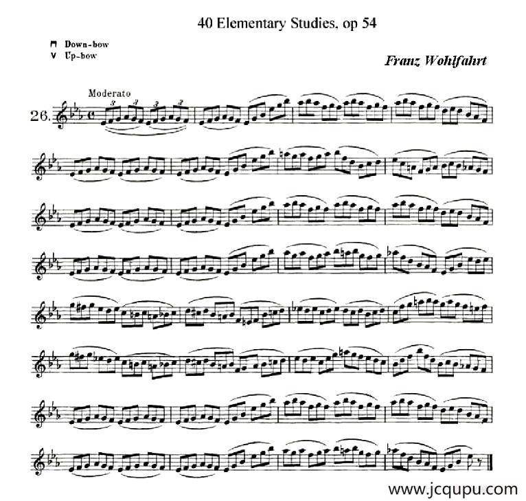 40首小提琴初级技巧练习曲之26简谱