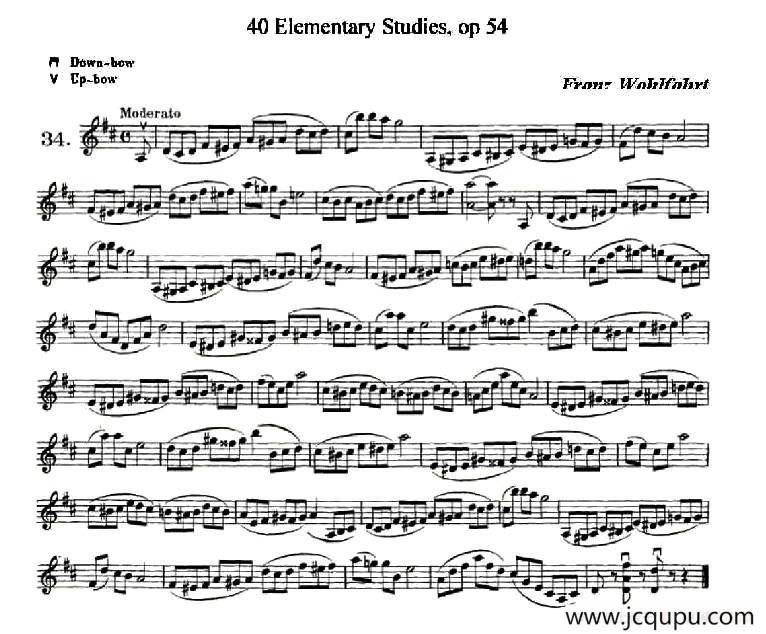 40首小提琴初级技巧练习曲之34简谱
