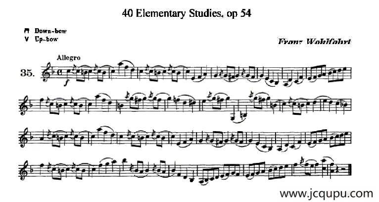 40首小提琴初级技巧练习曲之35简谱