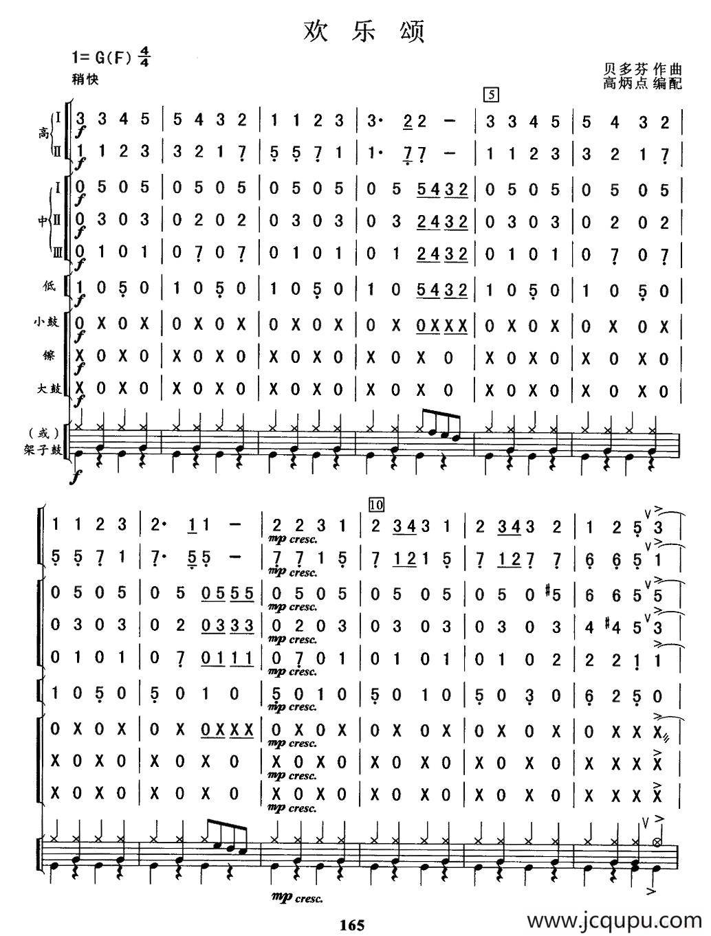 欢乐颂（总谱）简谱