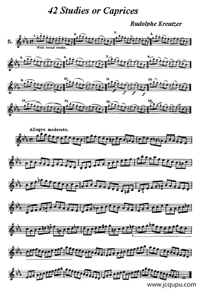 42首练习曲或隨想曲之五简谱