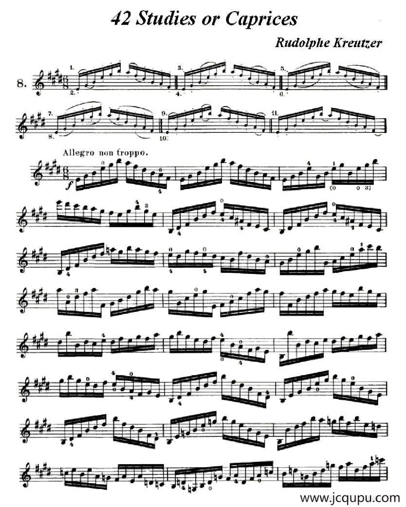 42首练习曲或隨想曲之八简谱