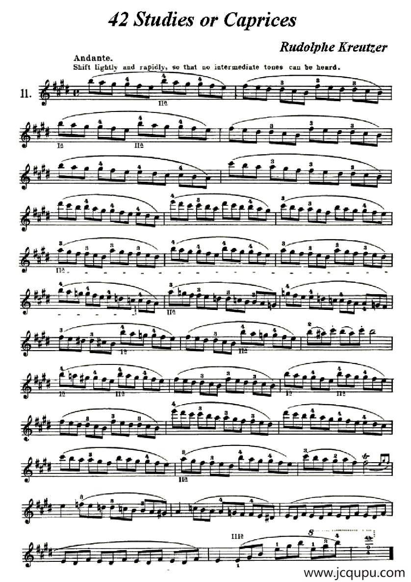 42首练习曲或隨想曲之11简谱