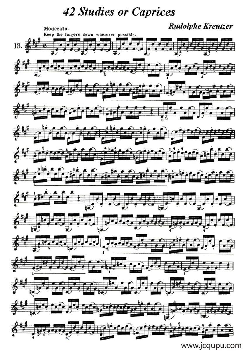 42首练习曲或隨想曲之13简谱