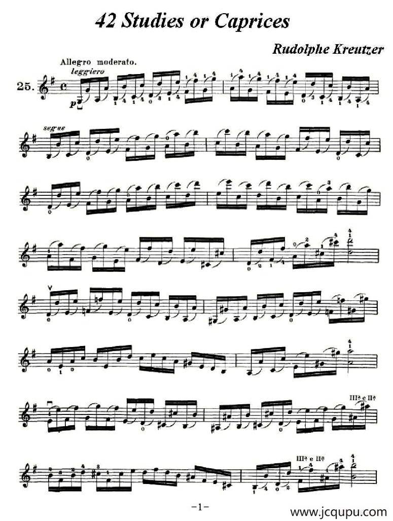 42首练习曲或隨想曲之25简谱