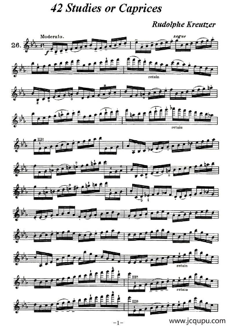 42首练习曲或隨想曲之26简谱