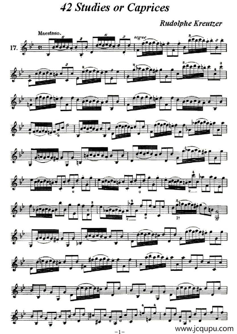 42首练习曲或隨想曲之17简谱