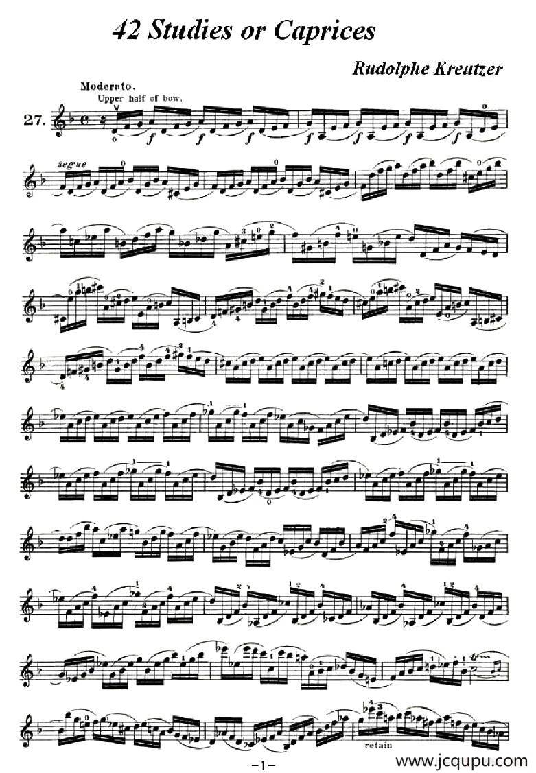 42首练习曲或隨想曲之27简谱