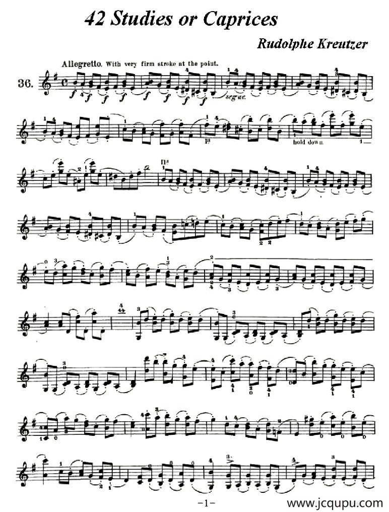 42首练习曲或隨想曲之36简谱