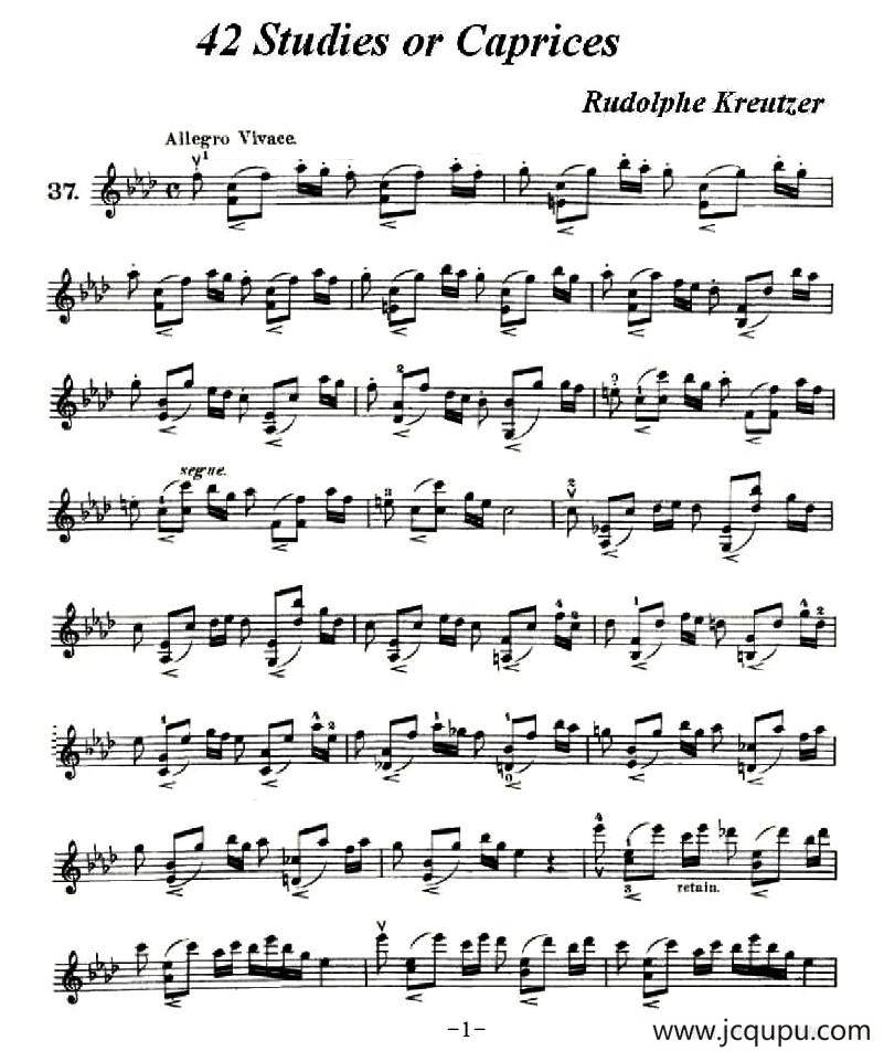 42首练习曲或隨想曲之37简谱