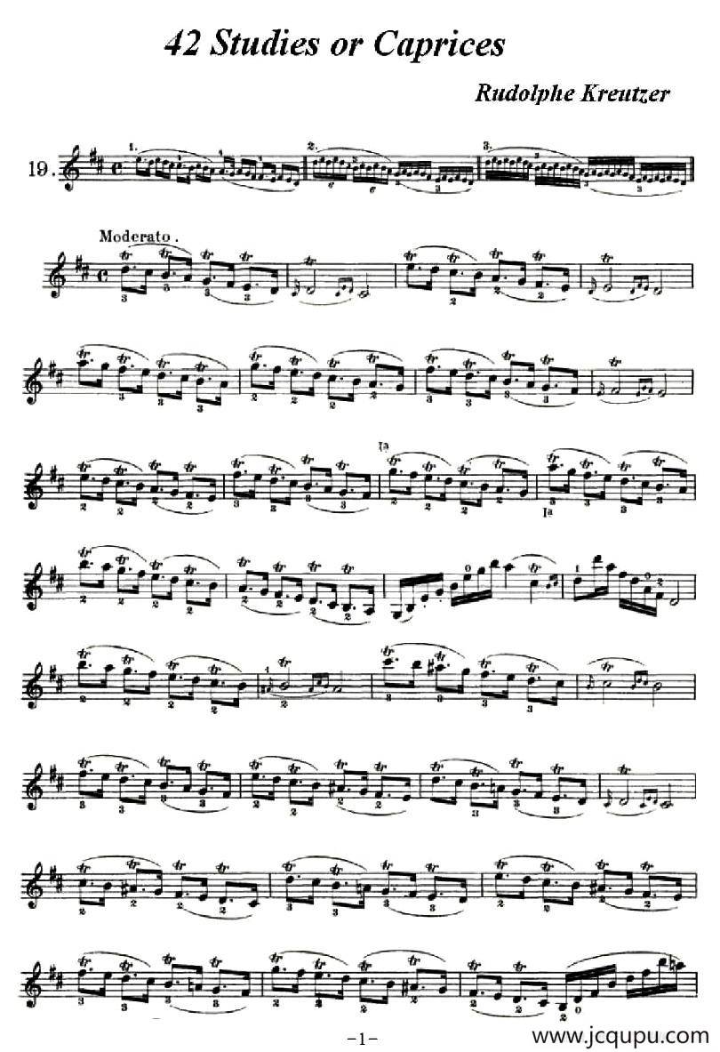 42首练习曲或隨想曲之19简谱