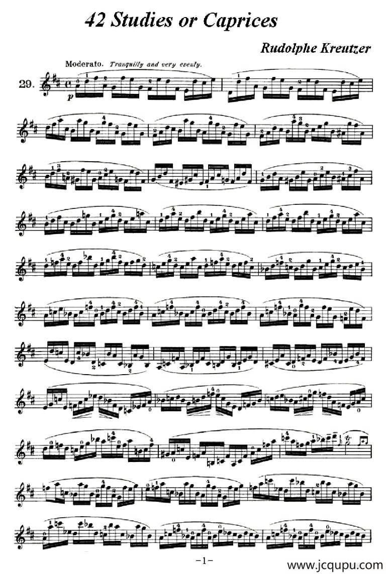 42首练习曲或隨想曲之29简谱