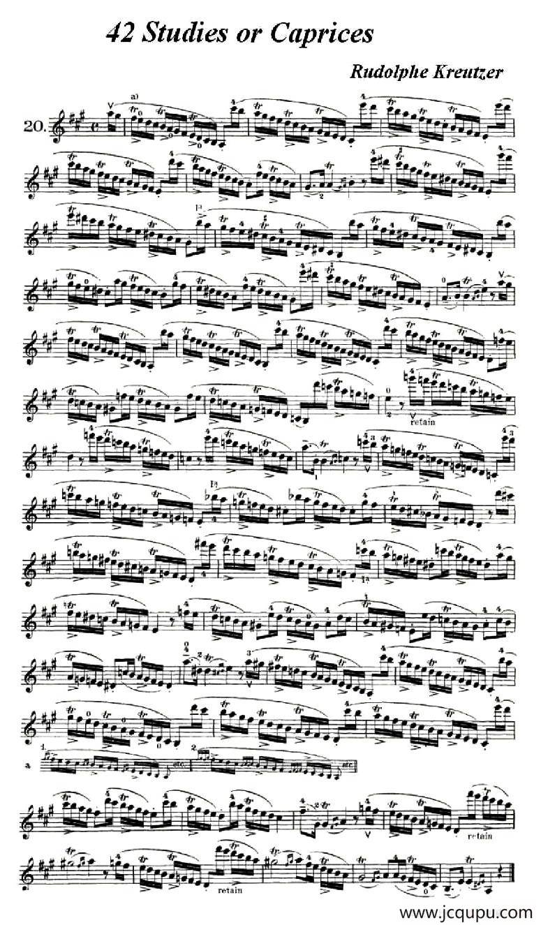 42首练习曲或隨想曲之20简谱