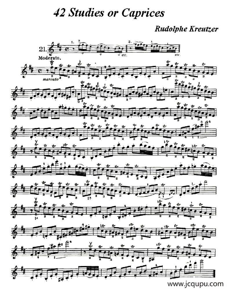 42首练习曲或隨想曲之21简谱