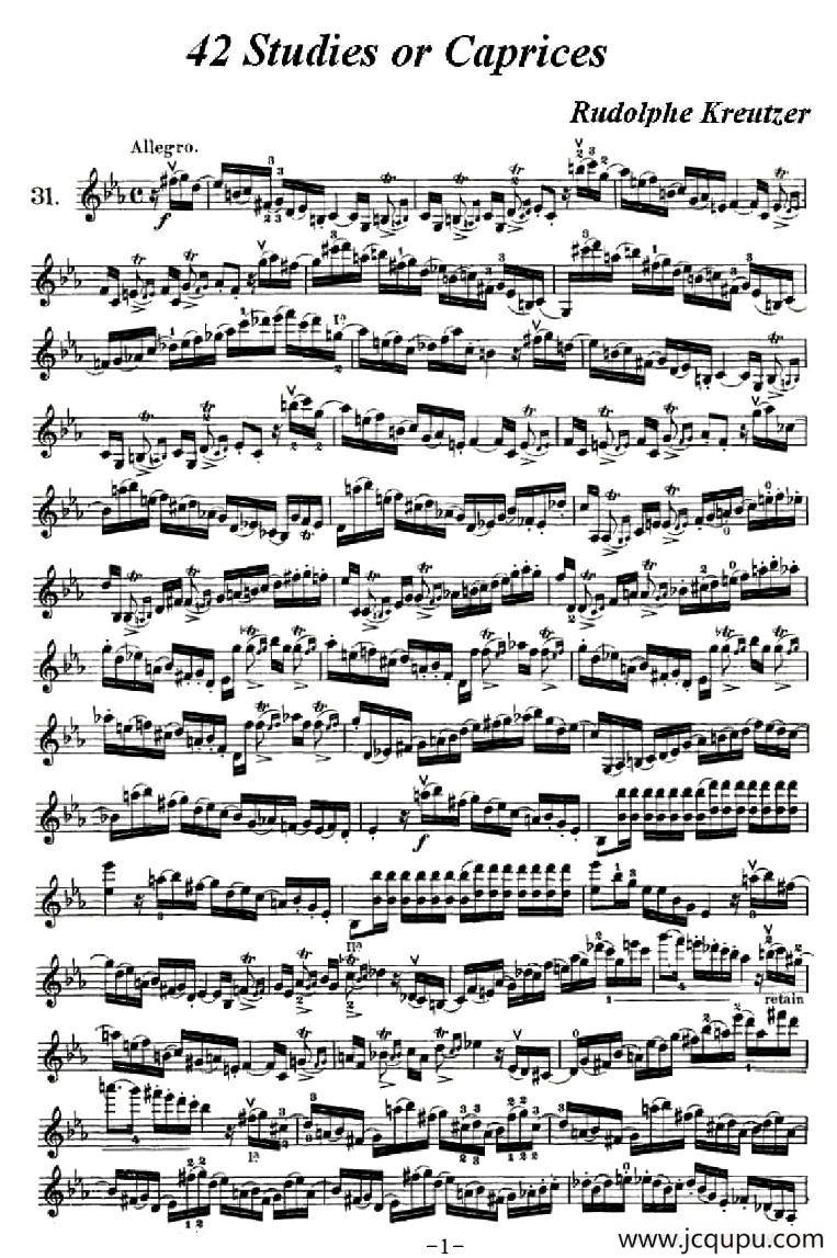 42首练习曲或隨想曲之31简谱