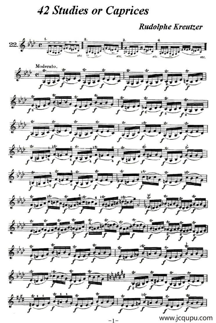 42首练习曲或隨想曲之22简谱