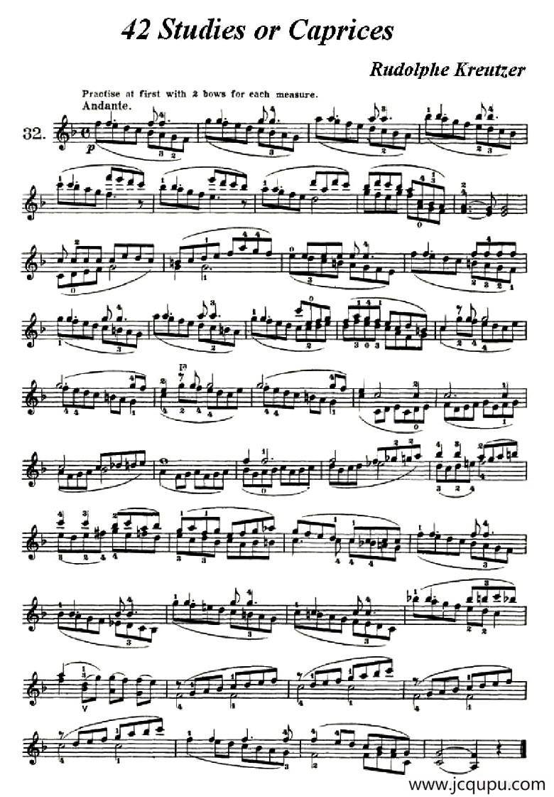 42首练习曲或隨想曲之32简谱