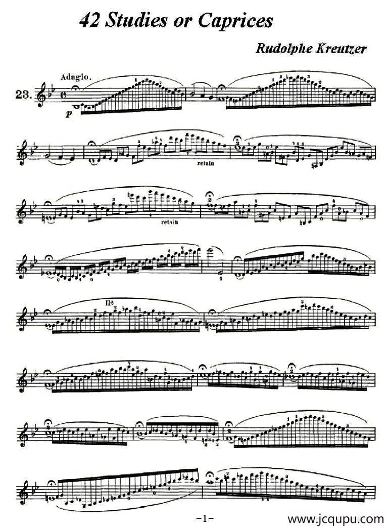 42首练习曲或隨想曲之23简谱