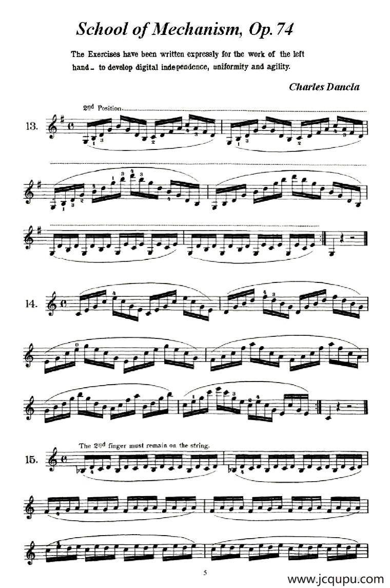 School of Mechanism, Op. 74（小提琴技巧练习13——22）简谱