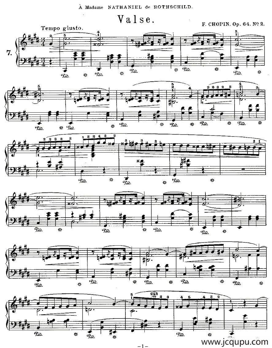 valse，Op.64, No.2简谱